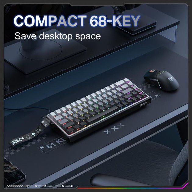 Клавіатура ONIKUMA G69 магнітна 65% RGB підсвітка 8К опитування — фото 4