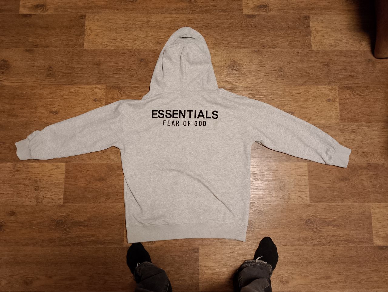 Чоловіча Худі Essentials з якісної бавовни Сіра |Кофта на осінь — фото 2